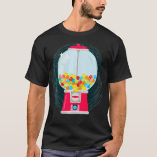 Womens Gumball Maskin Candy Dispenser Sweets Kärle T Shirt