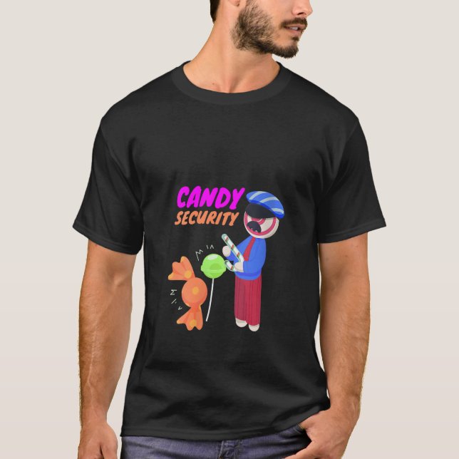Womens Gummy Candy I Candy Security I Candy Cane C T Shirt (Framsida)