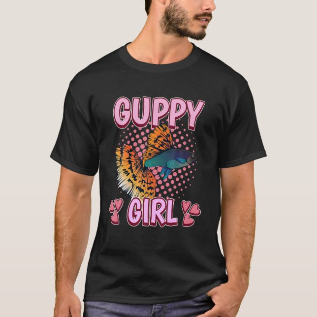 Womens Guppy Girl Quote Fish Aquarium Owner Guppie T Shirt (Framsida)