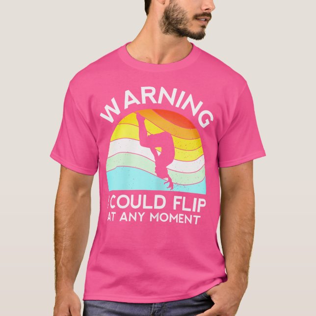 Womens Gymnast Warning Could Flip At Any Moment Fu T Shirt (Framsida)