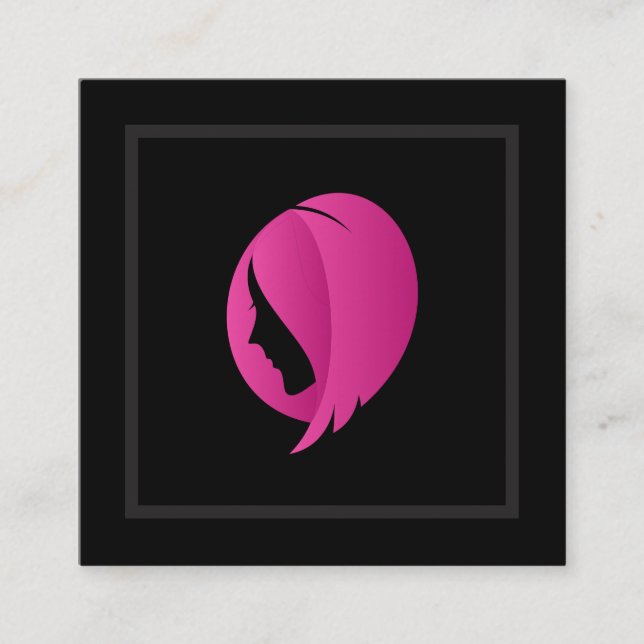 Womens Hair | Professionell Hairstylist Fyrkantigt Visitkort (Framsida)