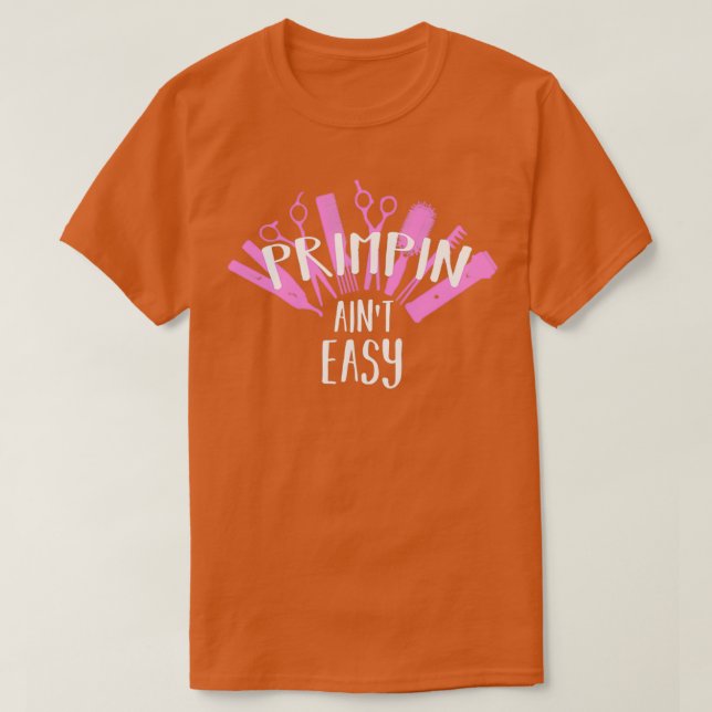 Womens Hairdresser Gift Hairstylist Salon Priming T Shirt (Design framsida)