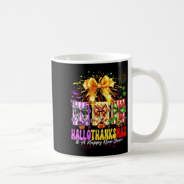 Womens Hallothanksmas &amp; A Happy New Years Eve  Kaffemugg (Höger)