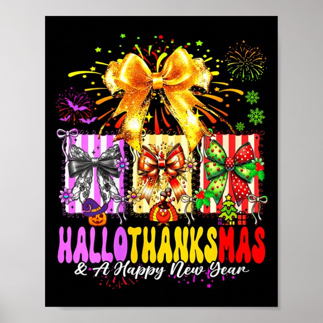 Womens Hallothanksmas &amp; A Happy New Years Eve  Poster (Framsidan)