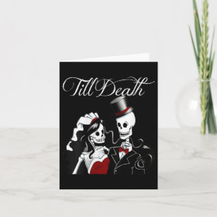 Womens Halloween Bröllop Gothic Bride Groom Skelet Kort