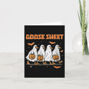 Womens Halloween Fall Goose Lakan Ghost Blommigt A Kort
