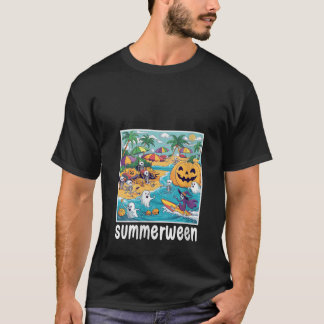 Womens Halloween Summer Celebrate Summerween Vibes T Shirt