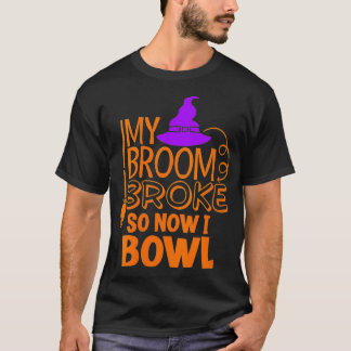 Womens Halloween Ten Pin Bowling Strejka Funny Wit T Shirt