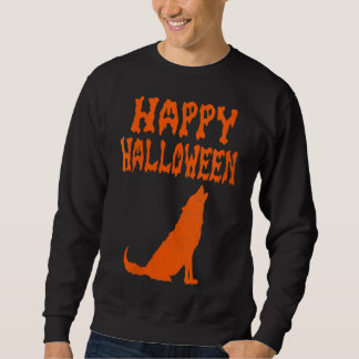 Womens Halloween Varg Hallow Graveyard Pumpkin Lång Ärmad Tröja
