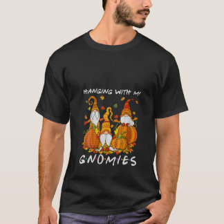 Womens Hanging With Gnomies Gnome Witch Pumpkin Ha T Shirt