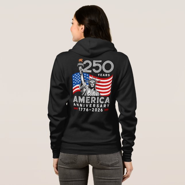 Women's Happy 250th Anniversary America  T Shirt (Hel baksida)