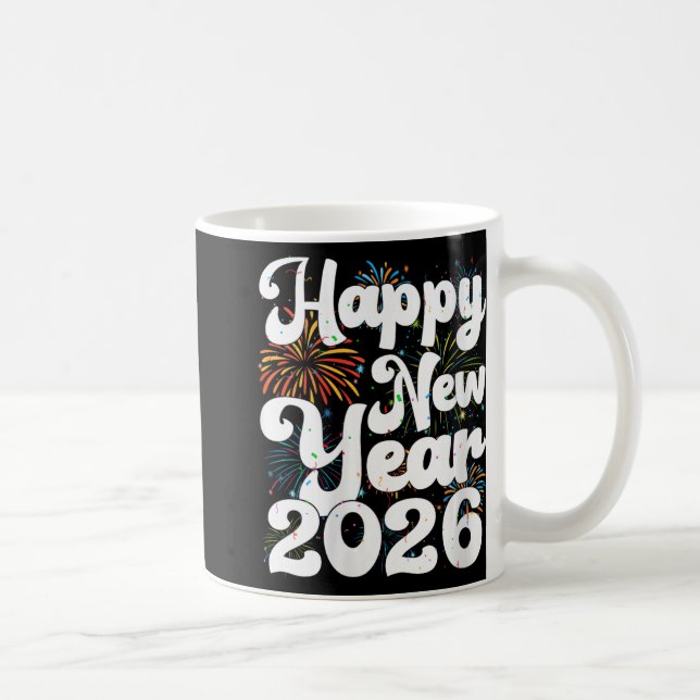 Womens Happy New Year 2026 Nye Fireworks Cool New  Kaffemugg (Höger)
