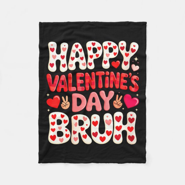 Women's Happy Valentine's Day Hearts Matching Kids Fleecefilt (Framsidan)