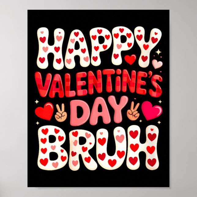 Women's Happy Valentine's Day Hearts Matching Kids Poster (Framsidan)