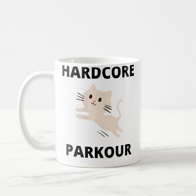 Womens Hardcore Parkour Kitten Kaffemugg (Vänster)