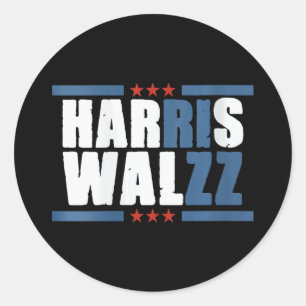 Womens Harris Wz Rizz Funny Voting Kamala Presiden Runt Klistermärke