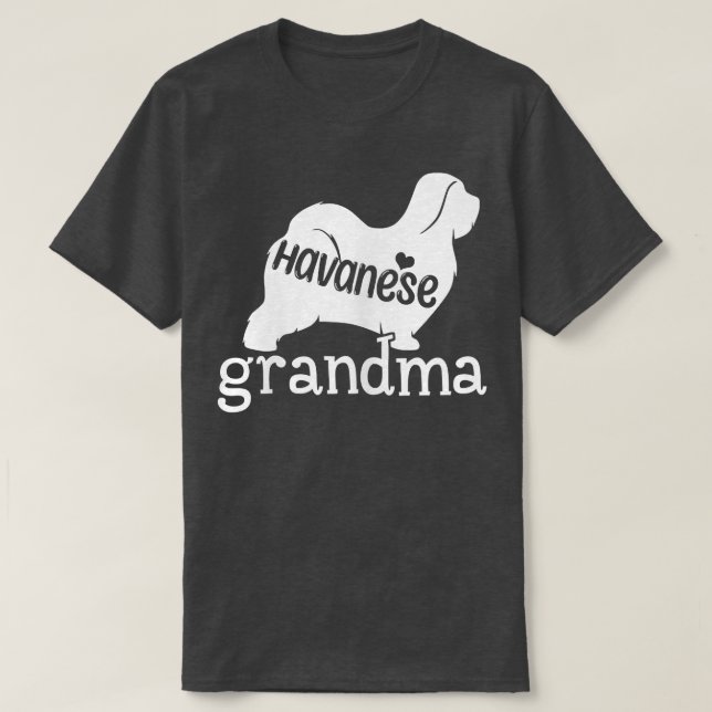Womens Havanese Grandma Gifts Cute Havanese Hund L T Shirt (Design framsida)