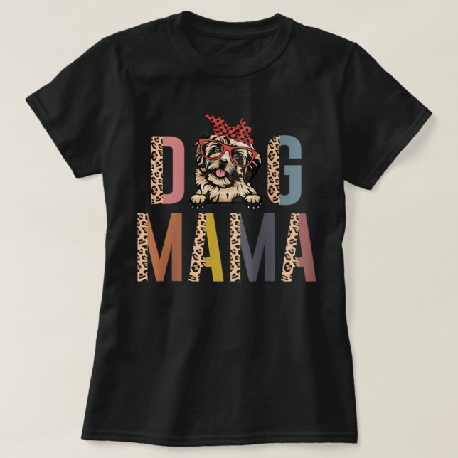 Womens Havanese Mamma Leopard Print Hund älskare H T Shirt (Design framsida)