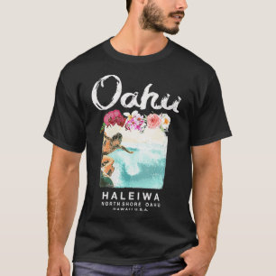 Womens Hawaii North Shore Oahu Haleiwa Surfing Vin T Shirt