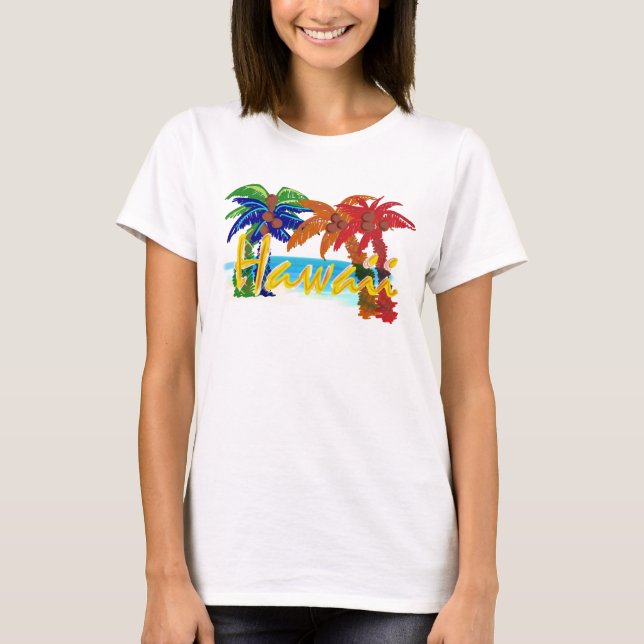 Womens Hawaii-strandskjorta T Shirt (Framsida)