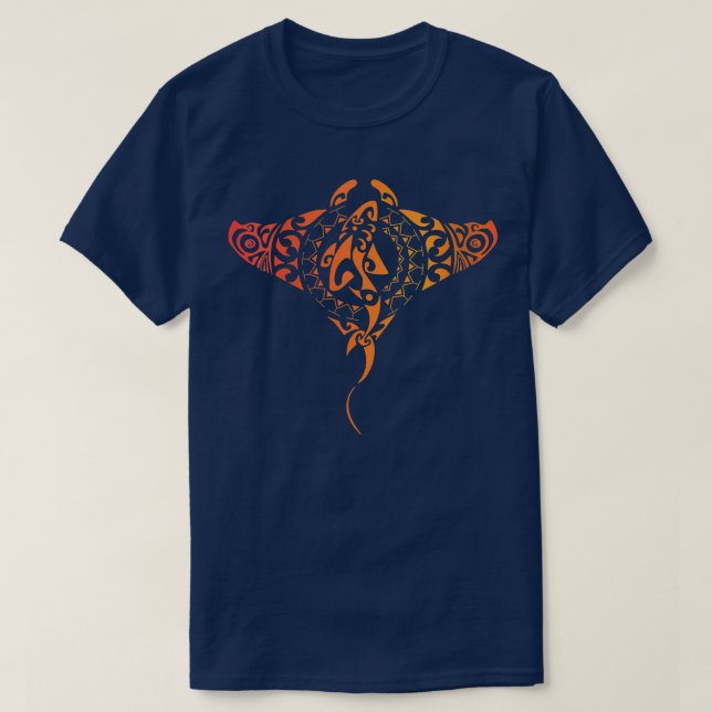 Womens Hawaii Tribal Manta Ray Hawaiian Shark Älsk T Shirt (Design framsida)