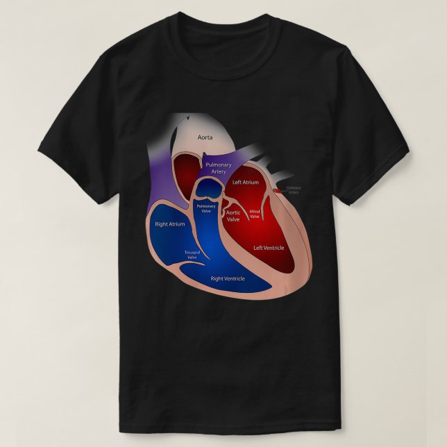 Womens Heart Anatomy VNeck T Shirt (Design framsida)