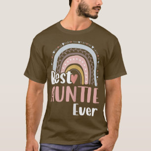 Womens Heart Boho Rainbow Best Auntie Alltid Mor" T Shirt