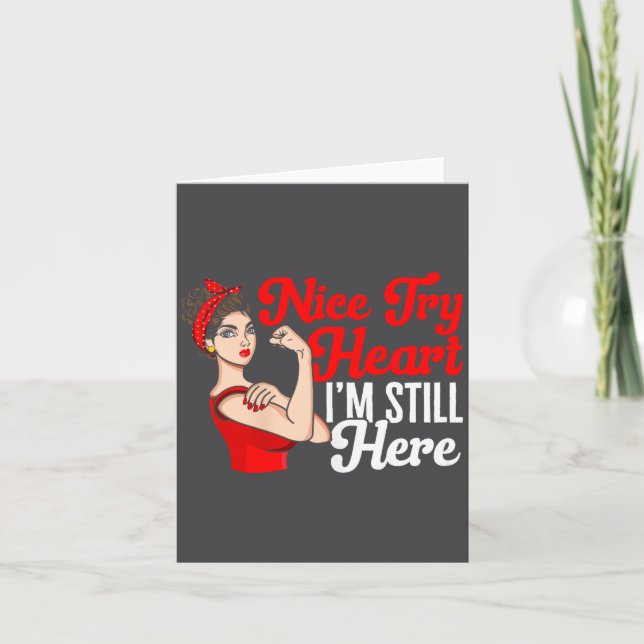 Womens Heart Disease Awareness Nice Try Heart I'm  Kort (Framsida)