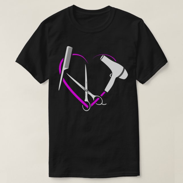 Womens Heart Kärlek Hairdresser Gift Salon Hairsty T Shirt (Design framsida)