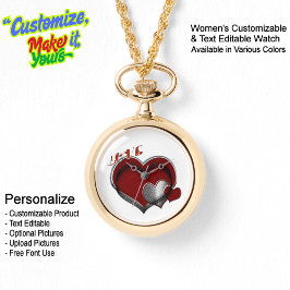 Womens Heart Magic Guld Necklace Watch Armbandsur