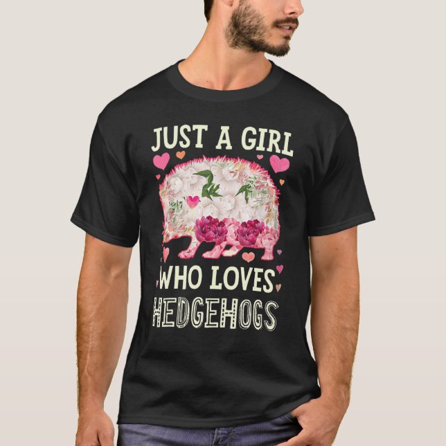 Womens Hedgehog Just a Girl Who Loves Hedgehog  He T Shirt (Framsida)