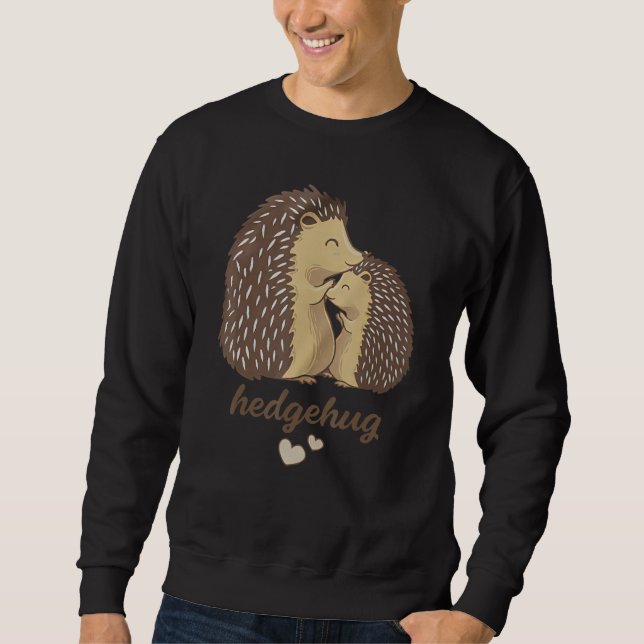 Womens Hedgehog Valentine Love Hedgehog Costume He Lång Ärmad Tröja (Framsida)