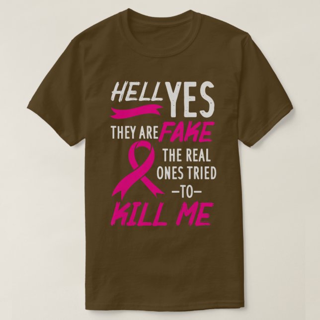 Womens Hell Yes They Are Fake The Real Ones Tried  T Shirt (Design framsida)