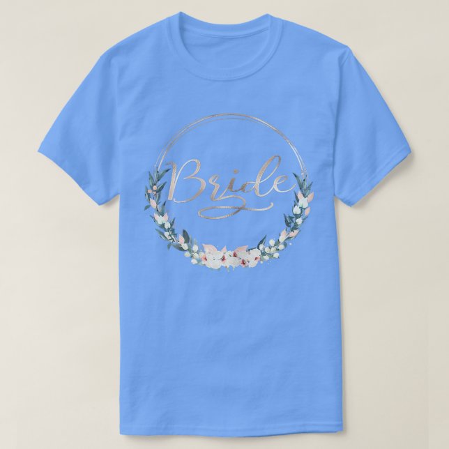 Womens Hen Party Team Bride Flower Wreath  T Shirt (Design framsida)
