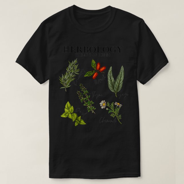 Womens Herbology the art of örters, Thyme, Rosemar T Shirt (Design framsida)