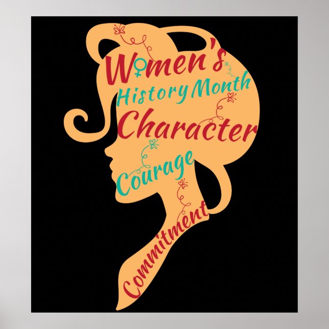 WOMEN'S HISTORY MONTH CHARACTER COURAGE COMMITMENT POSTER (Framsidan)