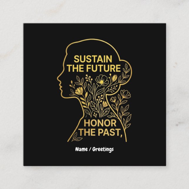 Women's History Month Eco-Feminist Sustain Future Fyrkantigt Visitkort (Framsida)