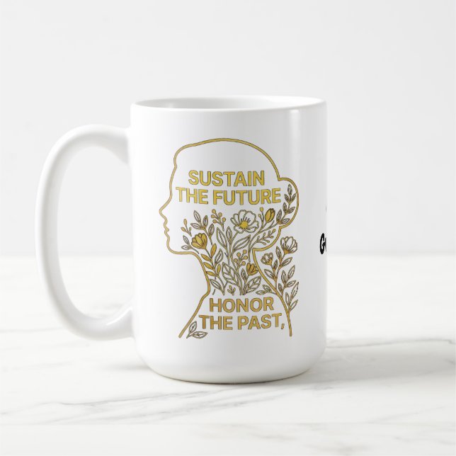 Women's History Month Eco-Feminist Sustain Future Kaffemugg (Vänster)