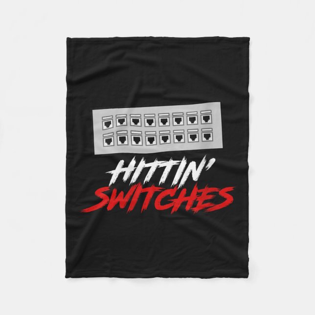 Womens Hittin-switchar Funny Network Admin Tech Hu Fleecefilt (Framsidan)