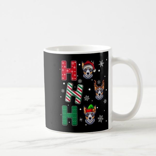 Womens Ho Ho Ho Blue Heeler Dog Matching Christmas Kaffemugg (Höger)