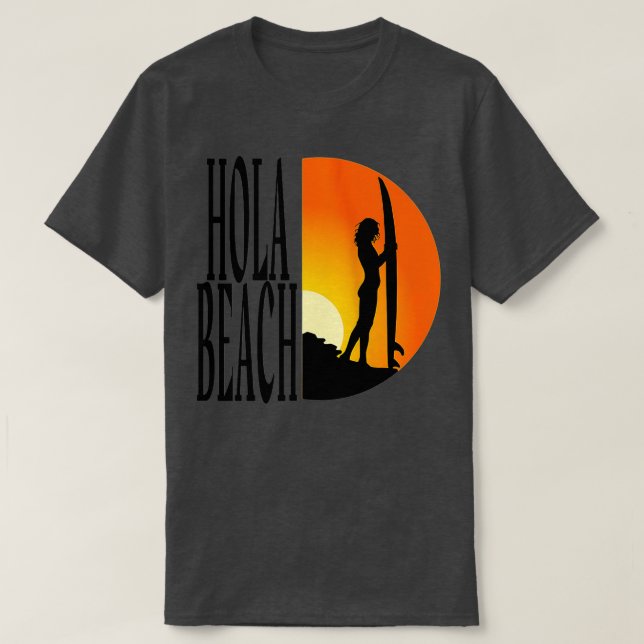 Womens Hola Beach Funny Beach Vacation Summer (3) T Shirt (Design framsida)