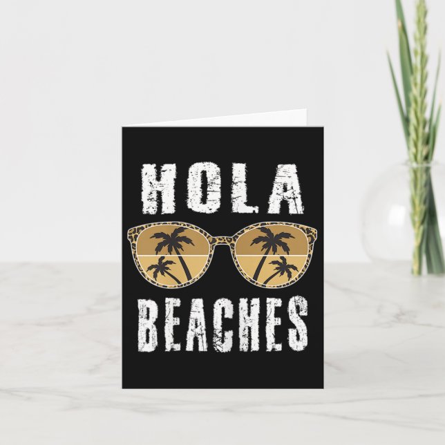 Womens Hola Funny Pineapple Beach Sommar Vacation Kort (Framsida)