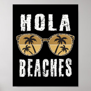 Womens Hola Funny Pineapple Beach Sommar Vacation Poster
