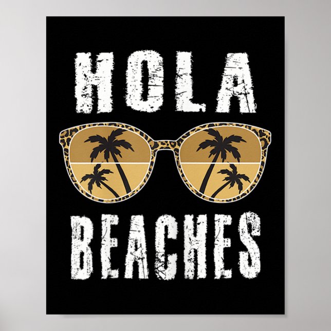 Womens Hola Funny Pineapple Beach Sommar Vacation Poster (Framsidan)