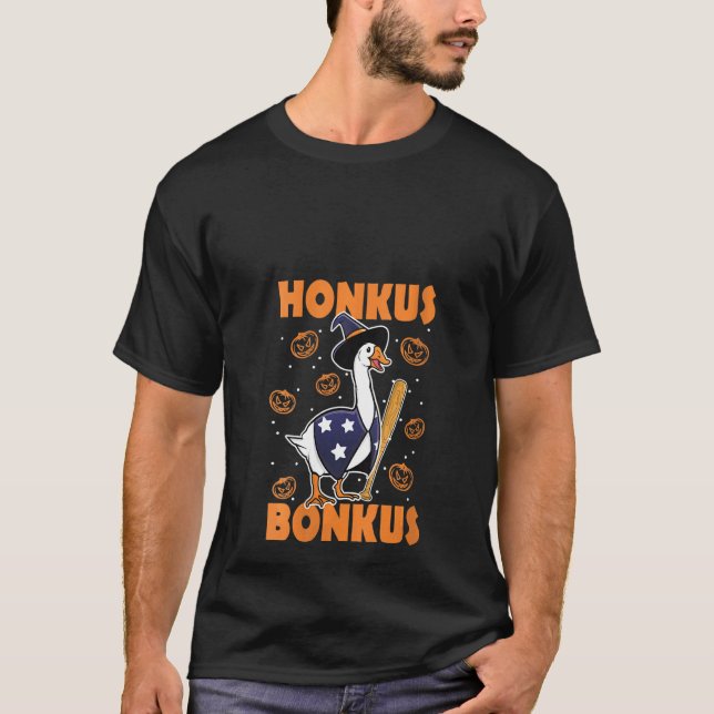 Womens Honkus Bonkus Funny Halloween Goose Honk M T Shirt (Framsida)
