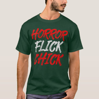 Womens Horror Flick Chick VNeck retro T Shirt