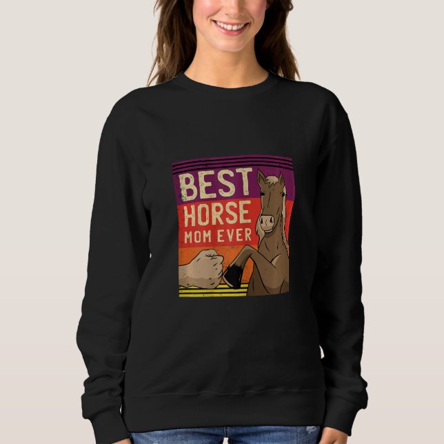 Womens Horseback Riding Best Horse Mom Equestrian  T Shirt (Framsida)