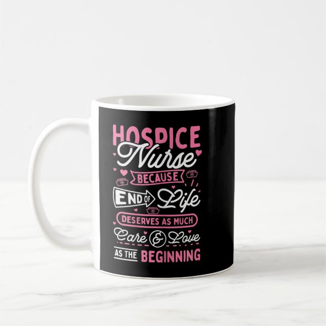 Womens Hospice Nurse T-Shirt Kaffemugg (Vänster)