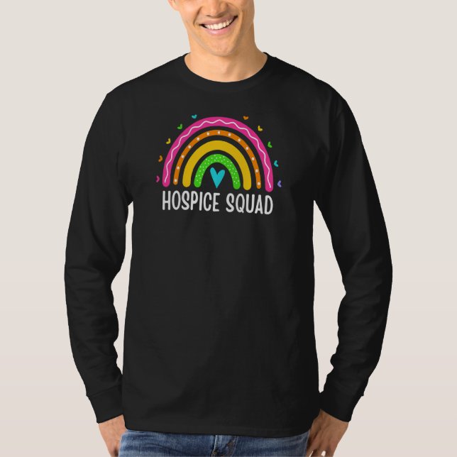 Womens Hospice Squad Nurse Aide Nursing Rainbow Ho T Shirt (Framsida)