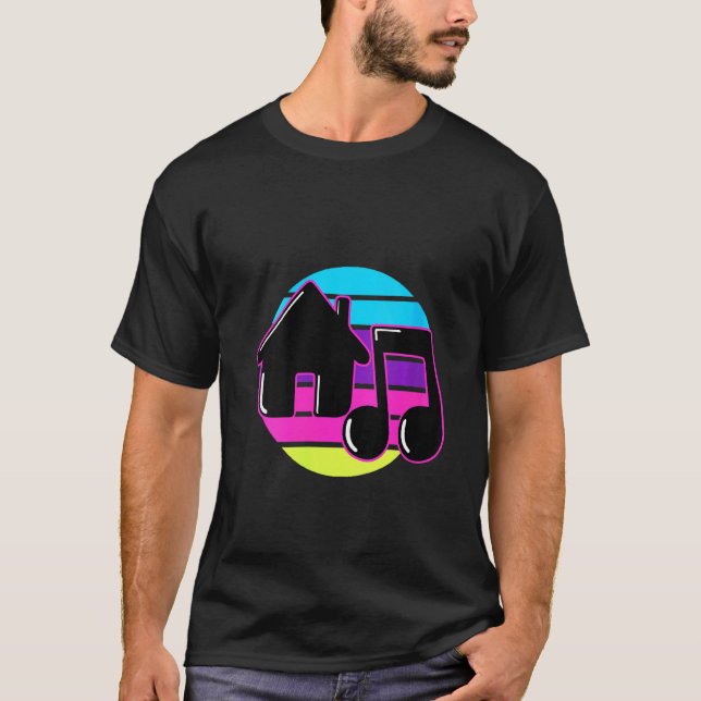 Womens House Music Retro Dj Chicago 1980 s Electro T Shirt (Framsida)